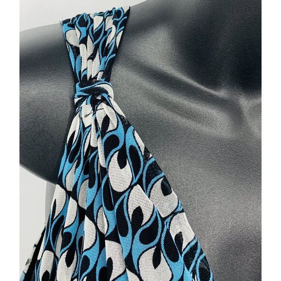 INC International Concept Dress Fit Flare Plus Size 1X V-Neck Blue Black B82 - Picture 3 of 8